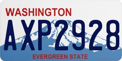 WA license plate AXP2928