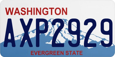WA license plate AXP2929