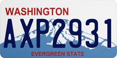 WA license plate AXP2931