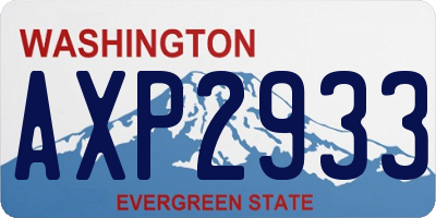 WA license plate AXP2933