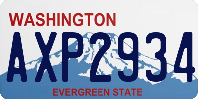 WA license plate AXP2934