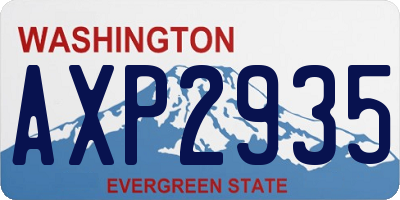 WA license plate AXP2935