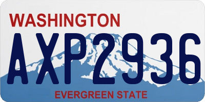 WA license plate AXP2936