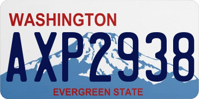 WA license plate AXP2938