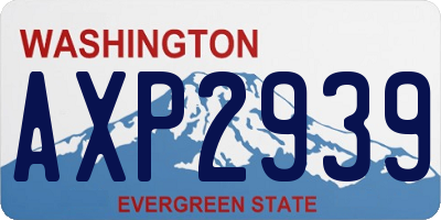 WA license plate AXP2939