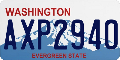WA license plate AXP2940