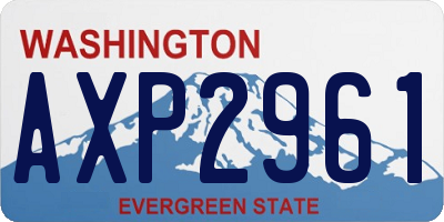 WA license plate AXP2961