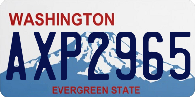 WA license plate AXP2965