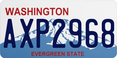 WA license plate AXP2968