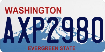 WA license plate AXP2980