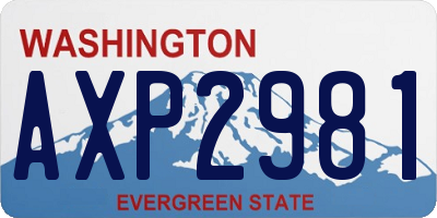 WA license plate AXP2981