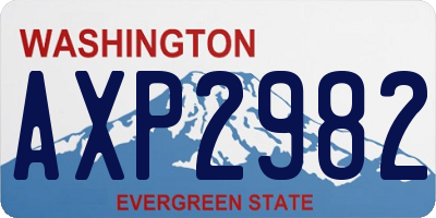 WA license plate AXP2982