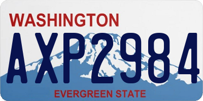 WA license plate AXP2984