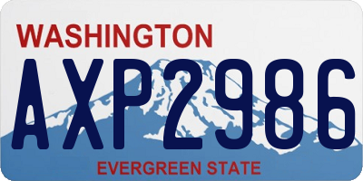 WA license plate AXP2986