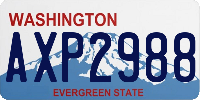 WA license plate AXP2988