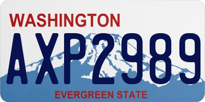 WA license plate AXP2989