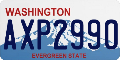 WA license plate AXP2990