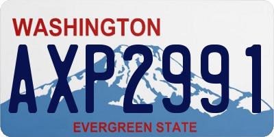 WA license plate AXP2991