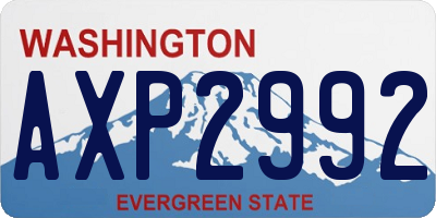 WA license plate AXP2992