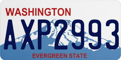 WA license plate AXP2993