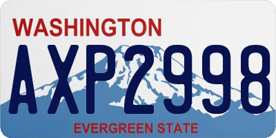 WA license plate AXP2998