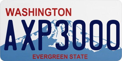 WA license plate AXP3000