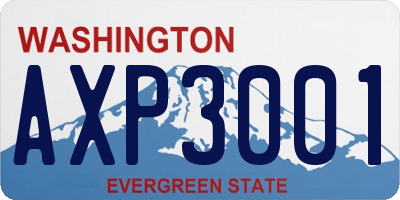 WA license plate AXP3001