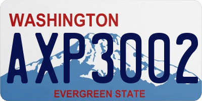 WA license plate AXP3002