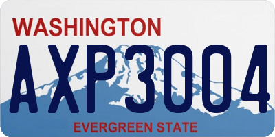 WA license plate AXP3004