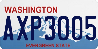 WA license plate AXP3005