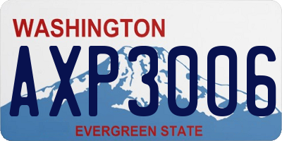 WA license plate AXP3006