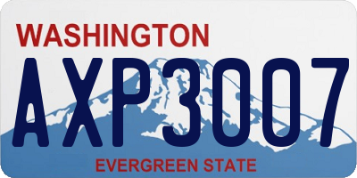 WA license plate AXP3007