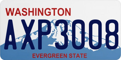 WA license plate AXP3008