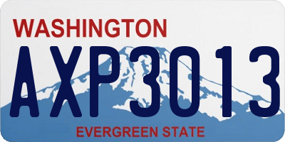 WA license plate AXP3013