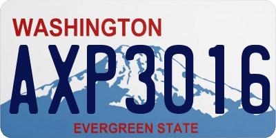 WA license plate AXP3016