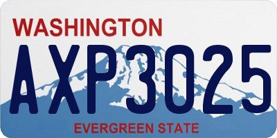 WA license plate AXP3025