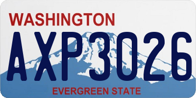 WA license plate AXP3026