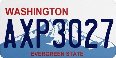 WA license plate AXP3027