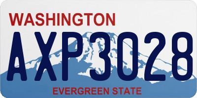 WA license plate AXP3028