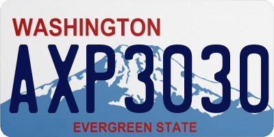 WA license plate AXP3030