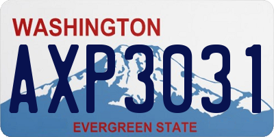 WA license plate AXP3031