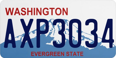 WA license plate AXP3034