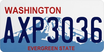 WA license plate AXP3036