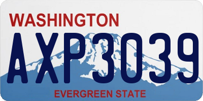 WA license plate AXP3039