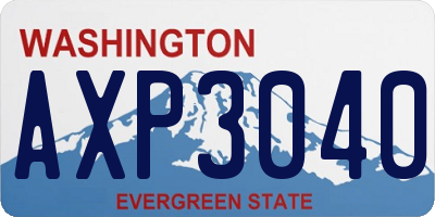 WA license plate AXP3040