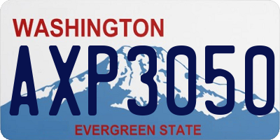 WA license plate AXP3050
