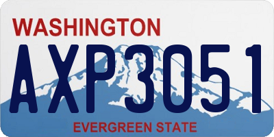 WA license plate AXP3051