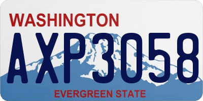 WA license plate AXP3058