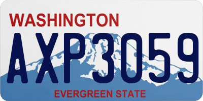 WA license plate AXP3059