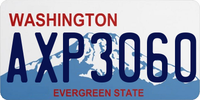 WA license plate AXP3060